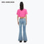 LOW RISE FRINGED FLARED JEANS - BLUE
