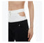DOUBLE WAIST STRAIGHT JEANS - BLACK AND WHITE