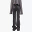 FLARED MID-RISE ZIP JEANS - BLACK