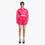 LONG SLEEVE SHORT DENIM JACKET - PINK
