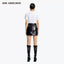 SIDE ZIPPER A-LINE PATENT LEATHER SKIRT - BLACK