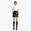 SIDE ZIPPER A-LINE PATENT LEATHER SKIRT - BLACK