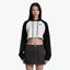 LONG SLEEVE HOODIE - BLACK AND WHITE