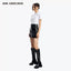 SIDE ZIPPER A-LINE PATENT LEATHER SKIRT - BLACK