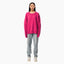 OFF SHOULDER DESTRUCTION WOOL SWEATER - PINK