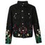 13De Marzo, 13 De Marzo, Floral, Denim Jacket, Embroidered, Black