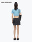 POLO KNIT SHORT TOP - LIGHT BLUE