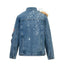 13 De Marzo, 13De Marzo, Shoulder, Astrtonaunt, Teddy Bear, Denim Jacket, Blue