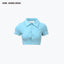 POLO KNIT SHORT TOP - LIGHT BLUE