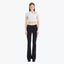 HIGH WAIST FLARED STRETCH SLIM-FIT PANTS - BLACK