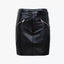 SIDE ZIPPER A-LINE PATENT LEATHER SKIRT - BLACK