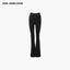 HIGH WAIST FLARED STRETCH SLIM-FIT PANTS - BLACK