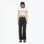 ASYMMETRIC TWISTED BOOTCUT JEANS - BLACK
