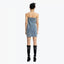 DENIM PATCH CHAIN DRESS - BLUE