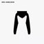 LONG SLEEVE HOODIE - BLACK AND WHITE