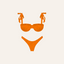 NEWPORT NAUTICAL 2 PIECE BIKINI SET - ORANGE