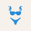 NEWPORT NAUTICAL 2 PIECE BIKINI SET - BLUE