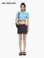 POLO KNIT SHORT TOP - LIGHT BLUE